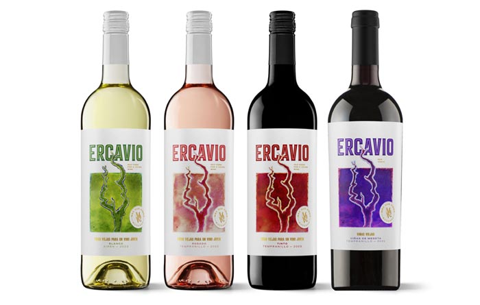 Tecnovino-  Bodegas Más Que Vinos nueva imagen de la gama Ercavio, etiquetas de los nuevos vinos Ercavio, 